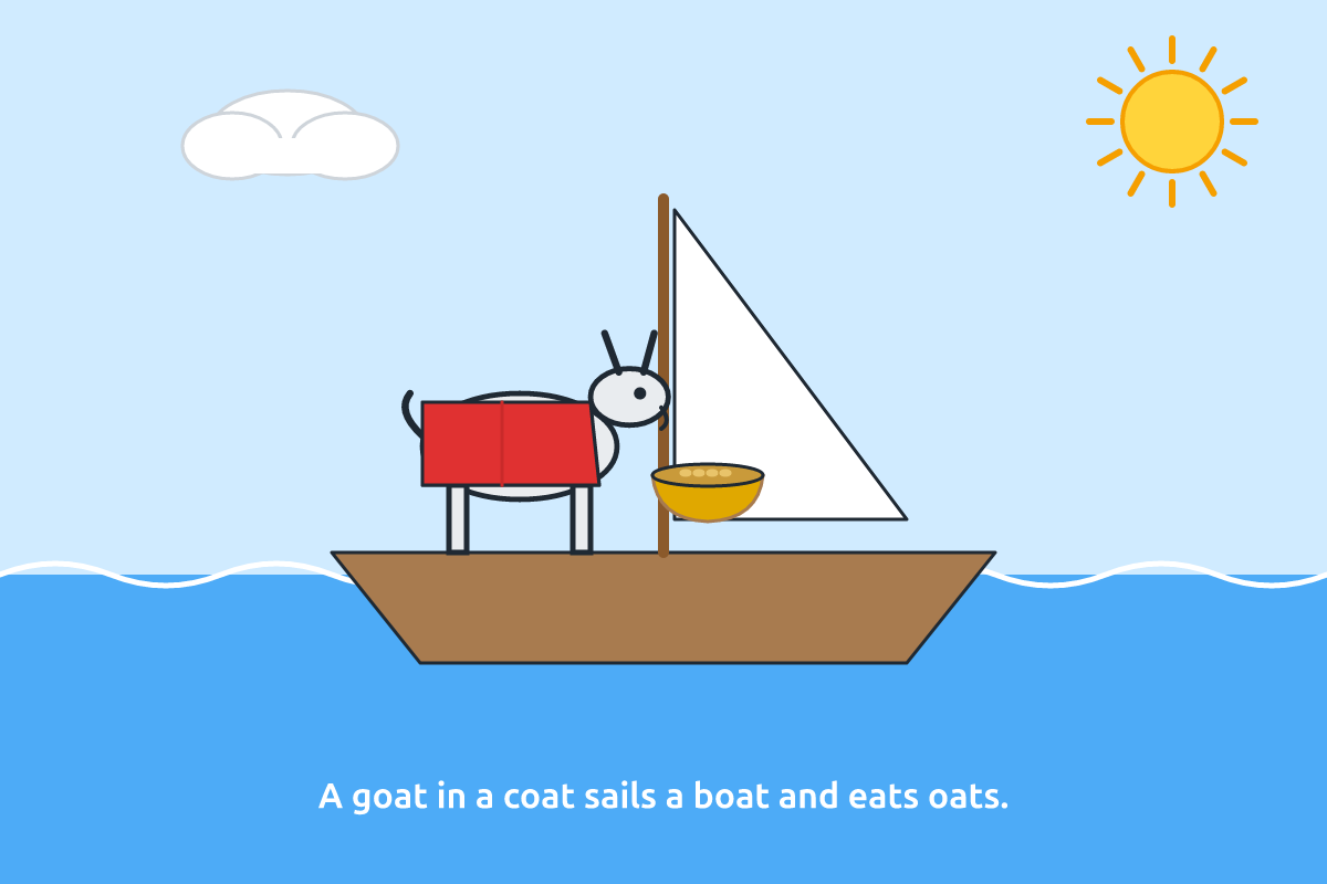 A funny goat wearing a coat sailing a boat