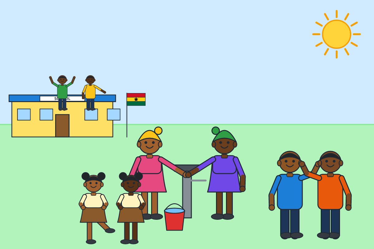 A peaceful community where neighbours greet, share and work together