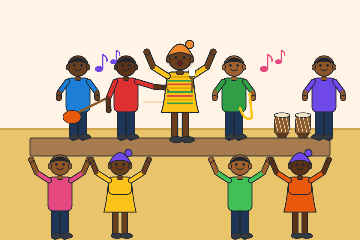 A Ghanaian highlife band performing with guitar, trumpet and drums