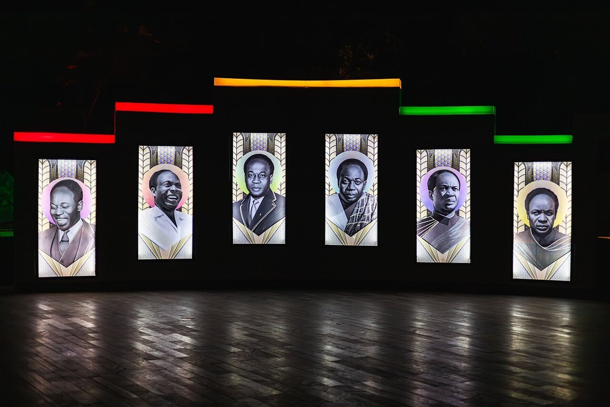 Portrait drawings of Ghana's Big Six leaders